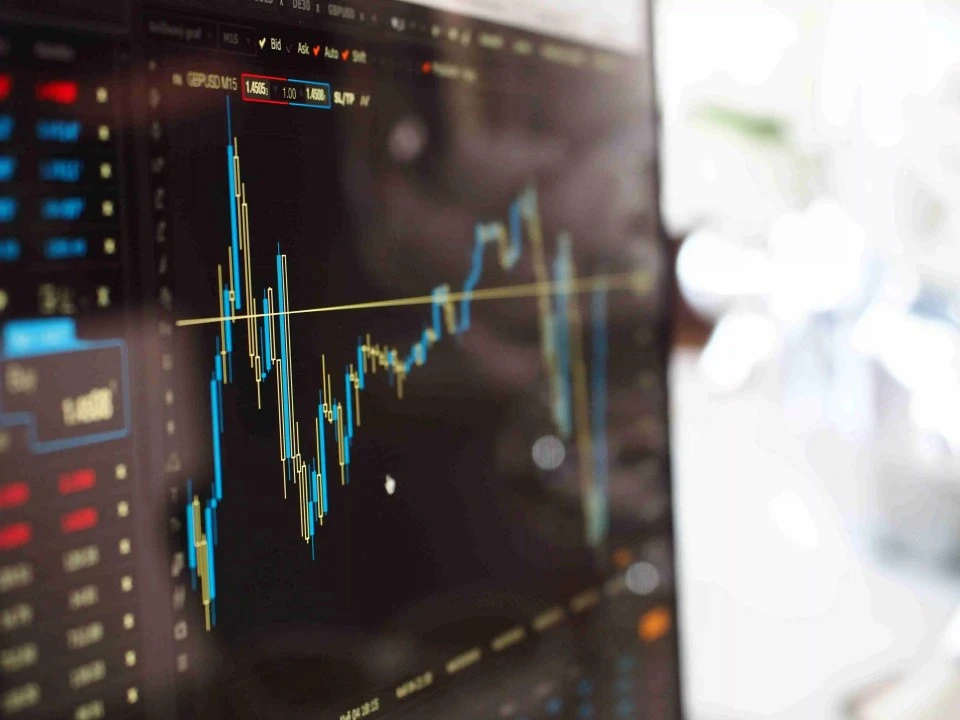 image of a stock chart on a computer 